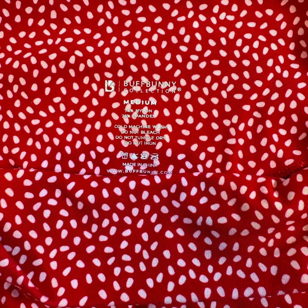 Buffbunny Collection Womens Medium Red Spotted Legacy Athletic Biker Shorts M
